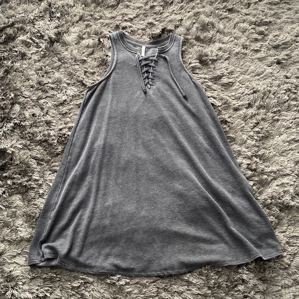 Distressed Grey Laced Dress